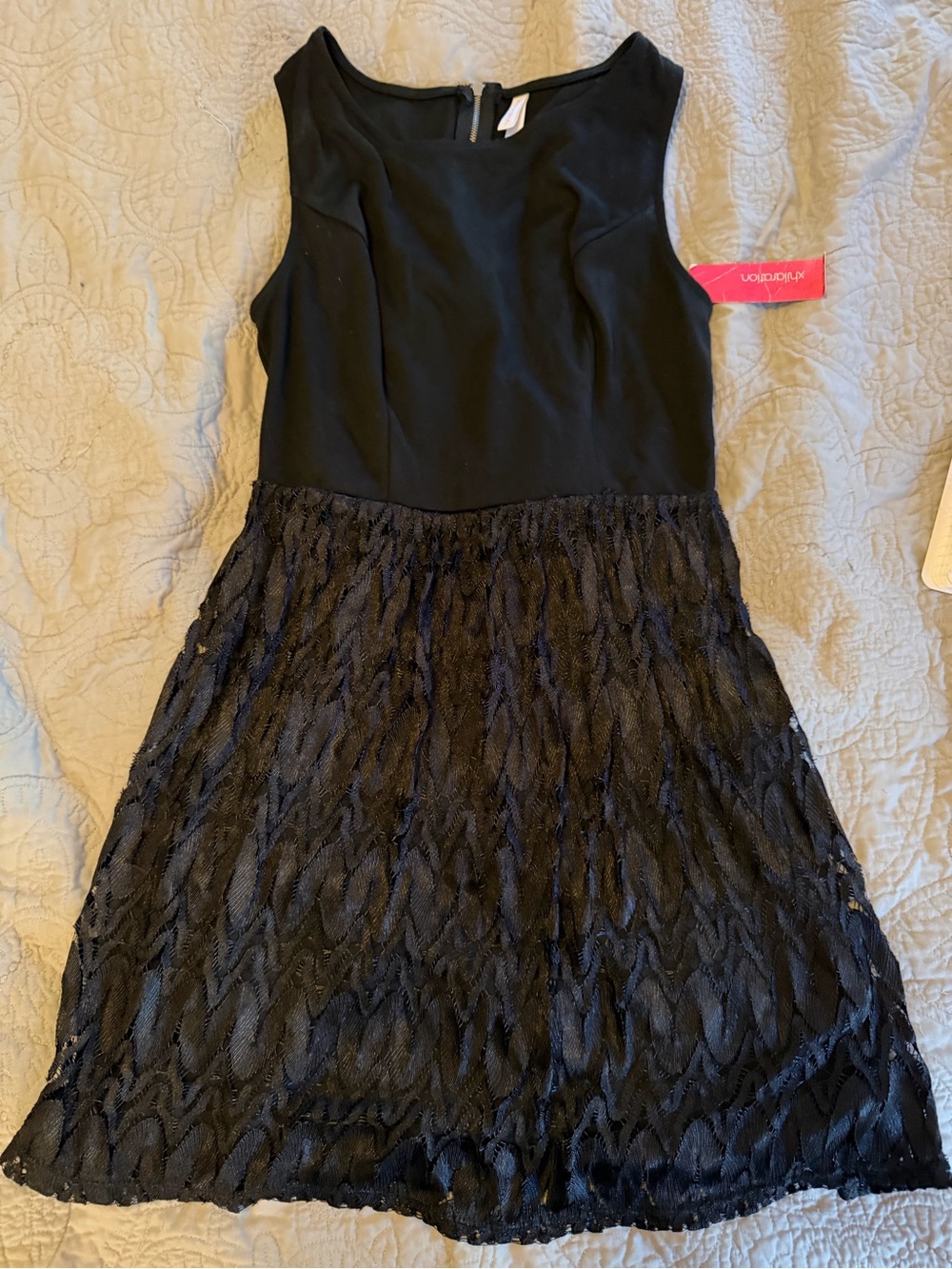 Xhilaration NWT Black Sleeveless Lace Skater Dress